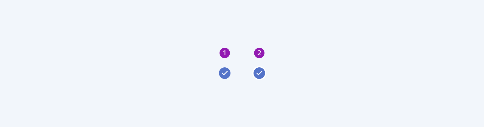 Available cutout border options in the Telerik and Kendo UI Badge component. Two Telerik and Kendo UI Badge components demonstrating the cutout border options.