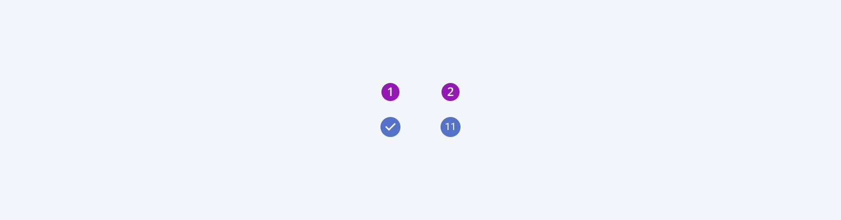Two available variants in the Telerik and Kendo UI Badge component including an icon badge and a text badge. Two variants of the Telerik and Kendo UI Badge component showing an icon badge and a text badge.
