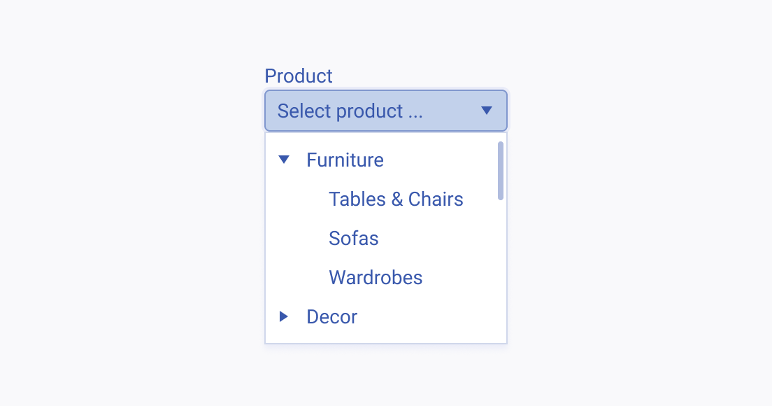 Consider the available space and use option names that fit into the DropDownTree A Telerik and Kendo UI DropDownTree component including options with compact names