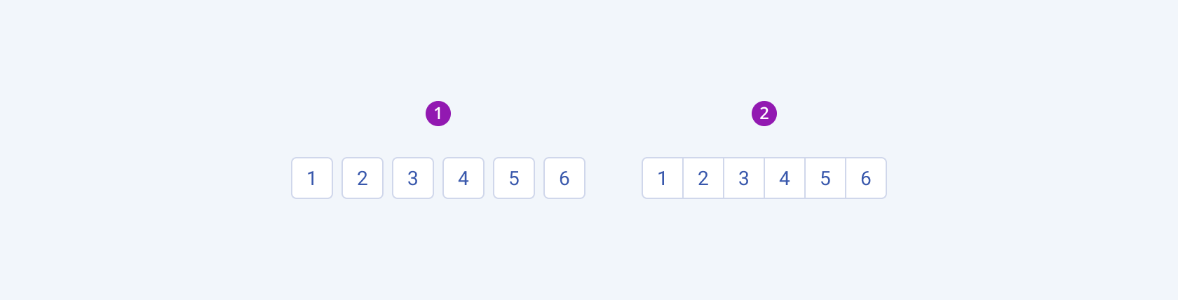 The two available variants of the Telerik and Kendo OTP Input component Two variants of the Telerik and Kendo OTP Input component including a simple OTP Input and an OTP Input without space between fields.