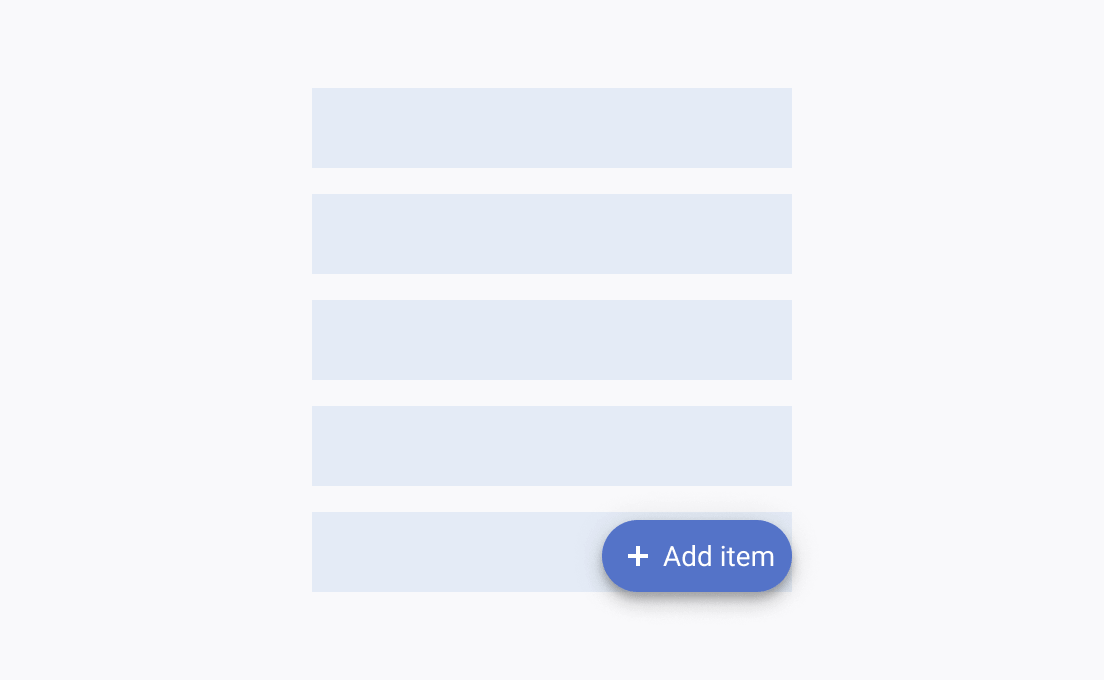 Use a greater z-index for Telerik and Kendo UI FloatingActionButton to highlight its importance on the page. A Telerik and Kendo UI FloatingActionButton with a greater z-index than any other element in the container.