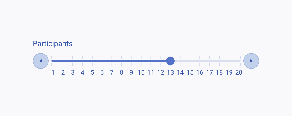 Don't use too many predefined steps when the space in the Telerik and Kendo UI Slider is limited. A Telerik and Kendo UI Slider with insufficient space between the predefined steps