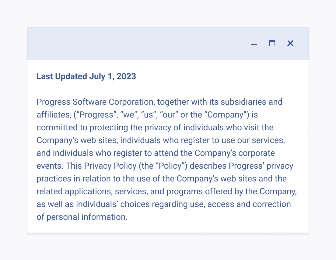 Do not use the Telerik and Kendo UI Window component without adding a suitable title An incorrectly used Telerik and Kendo UI Window component that has no title