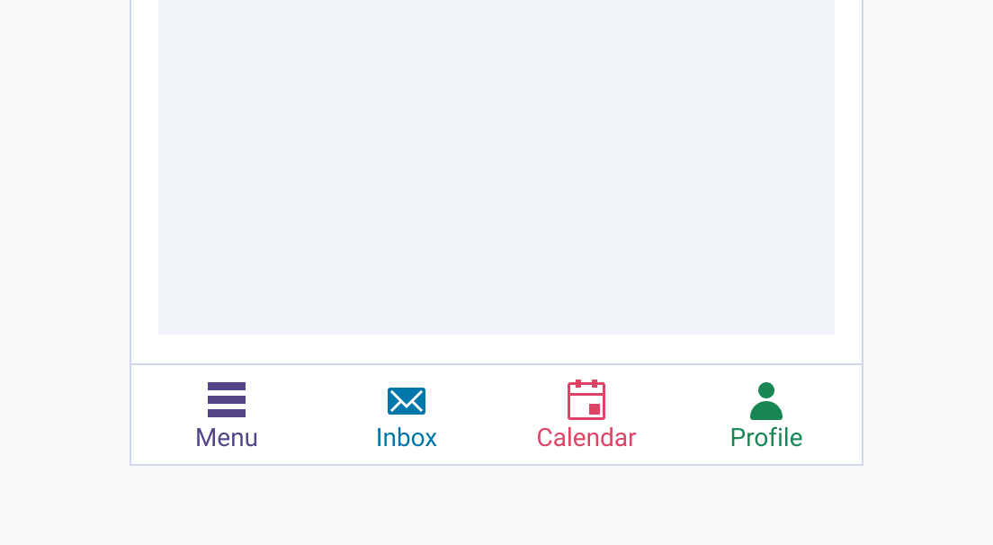 Don't use inconsistent color configurations when working with the Telerik and Kendo UI BottomNavigation. A Telerik and Kendo UI BottomNavigation with inconsistent colors