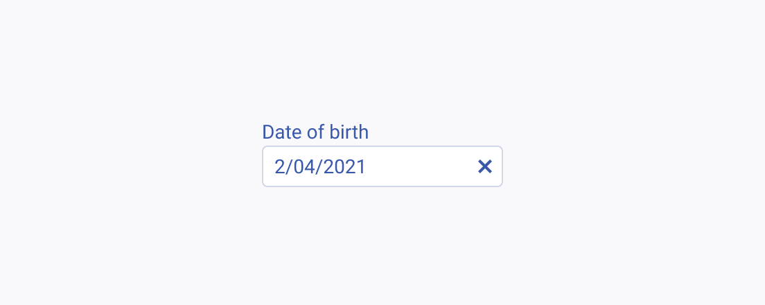Use Telerik and Kendo UI DateInput components with clear and concise labels. A Telerik and Kendo UI DateInput with a clear label