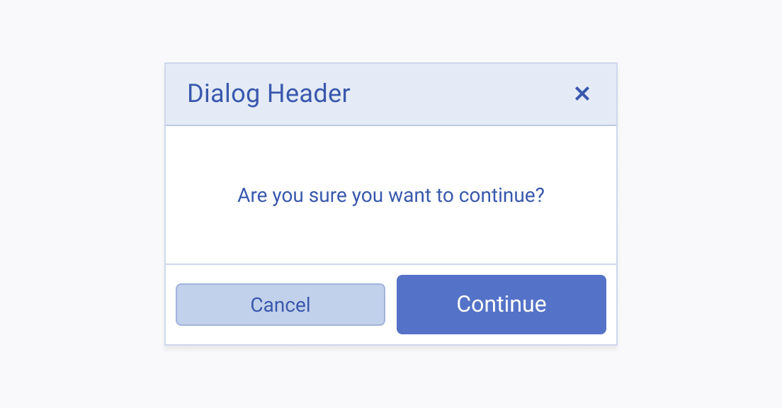 Do not combine Telerik and Kendo UI Buttons that are of different sizes and inside a single component. Two Telerik and Kendo UI Buttons using different sizing in a dialog container that holds them.