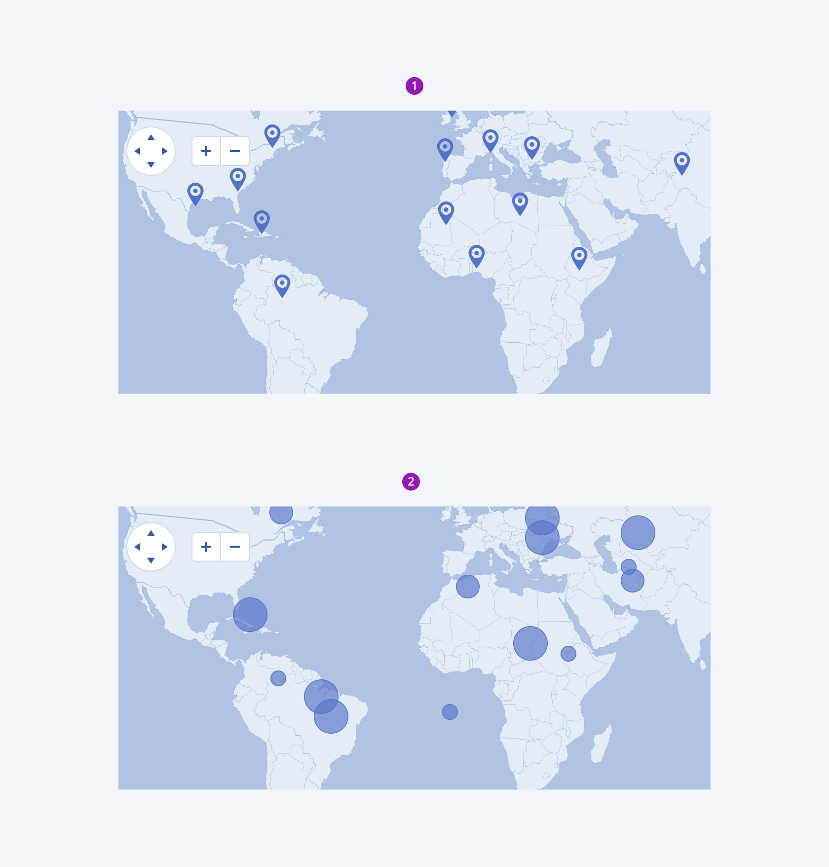 In the Telerik and Kendo UI Map you can set custom layer views. Two layer views for the Telerik and Kendo UI Map component.