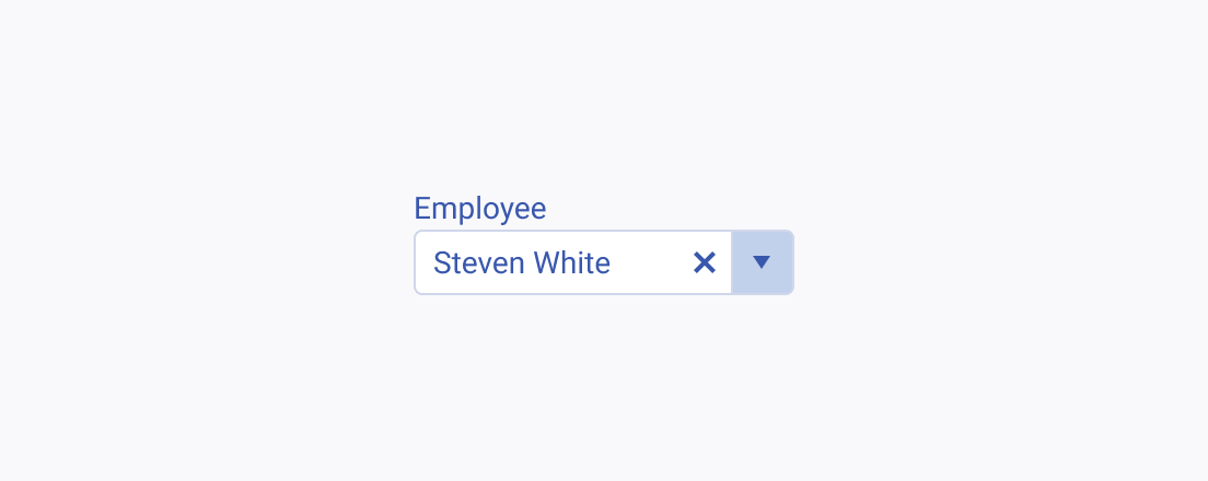 Use Telerik and Kendo UI MultiColumnComboBox with a clear label. A Telerik and Kendo UI MultiColumnComboBox with a clear label
