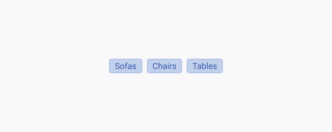 Use concise labels for the Chips in the Telerik and Kendo UI ChipList component. A Telerik and Kendo UI ChipList component including three Chips with concise labels
