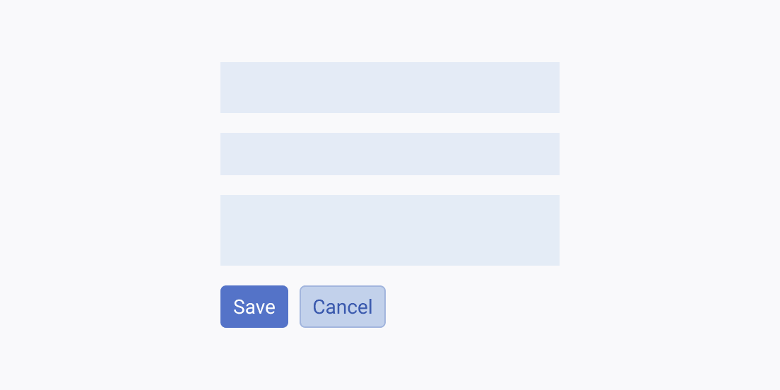 Render Telerik and Kendo UI Buttons with different fill modes to imply different levels of importance. Two Telerik and Kendo UI Buttons with different fill modes in a dialog.
