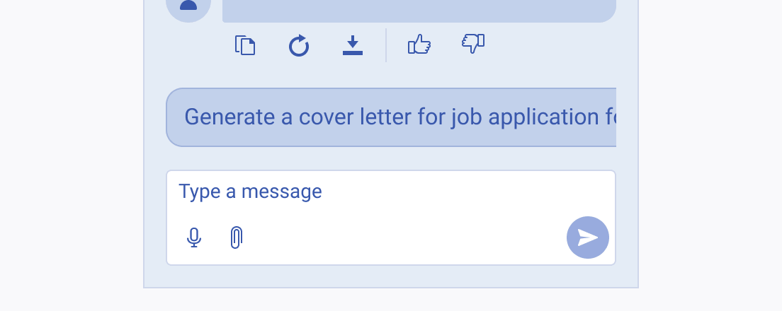 Do not render used for person-to-AI model communication using prompt suggestions with long labels. Telerik and Kendo UI Chat used for person-to-AI model communication using prompt suggestions with long labels.