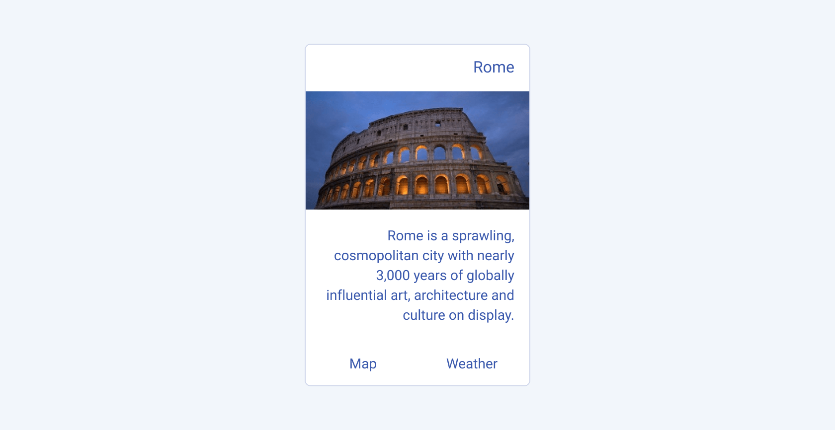 The Telerik and Kendo UI Card component in a right-to-left scenario. The Telerik and Kendo UI Card component showing the right-to-left option.