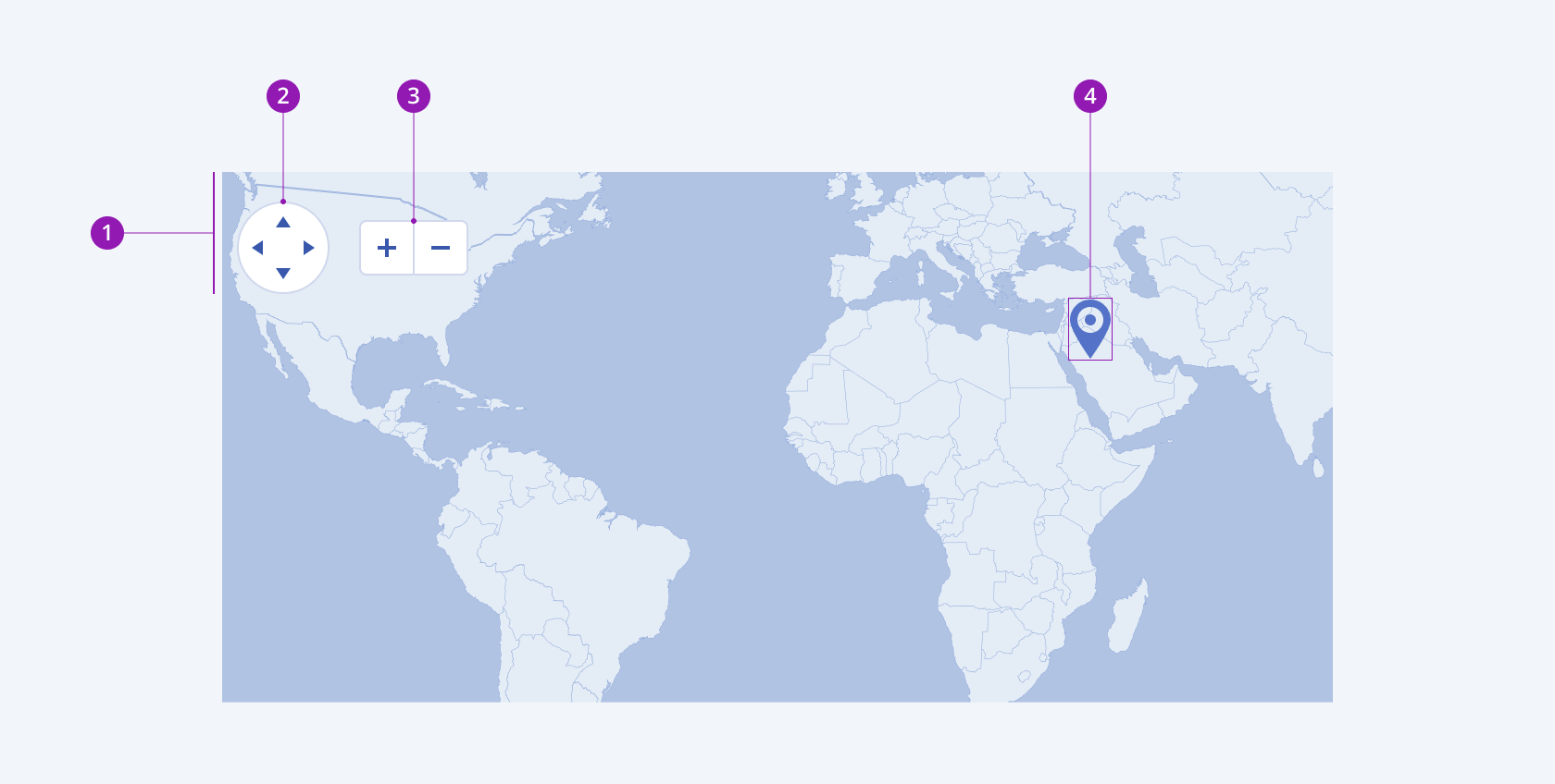 Anatomy and elements of a Telerik and Kendo UI Map A Telerik and Kendo UI Map component