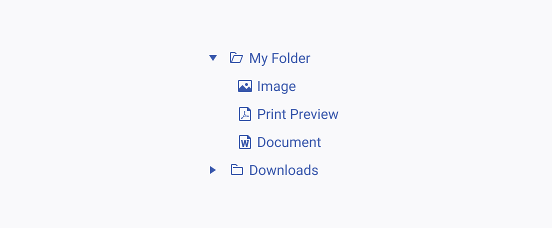 Be consistent when using icons for the items in the Telerik and Kendo UI TreeView items. A Telerik and Kendo UI TreeView component with icons for all items