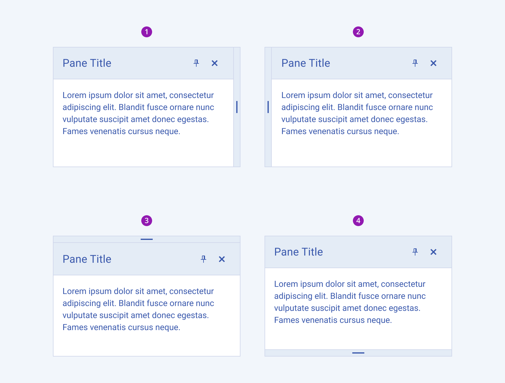 In the Telerik and Kendo UI DockManager you can set custom orientation. Four options of pane orientation for the Telerik and Kendo UI DockManager component - top, bottom, left and right.