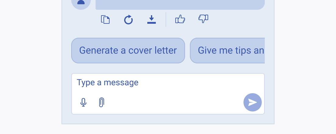 Render Telerik and Kendo UI Chat used for person-to-AI model communication using prompt suggestions with short labels. Telerik and Kendo UI Chat used for person-to-AI model communication using prompt suggestions with short labels.