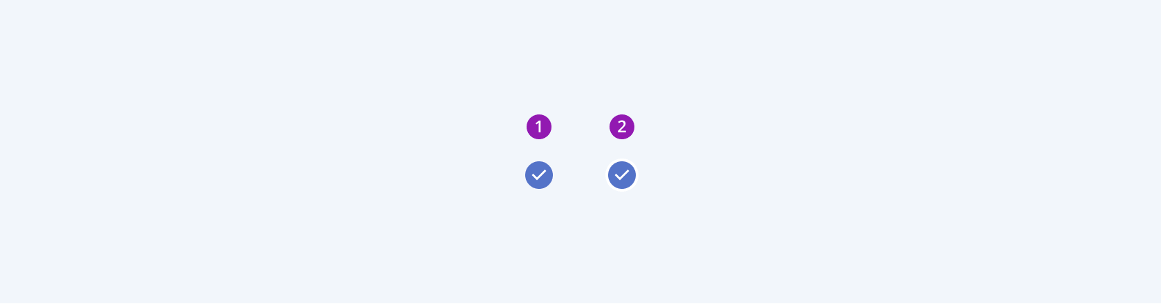 Available cutout border options in the Telerik and Kendo UI Badge component. Two Telerik and Kendo UI Badge components demonstrating the cutout border options.