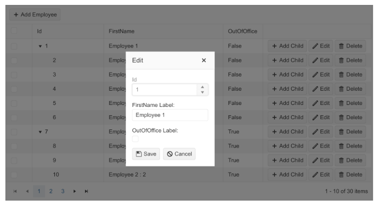 Blazor Grid - Popup edit form control - v2