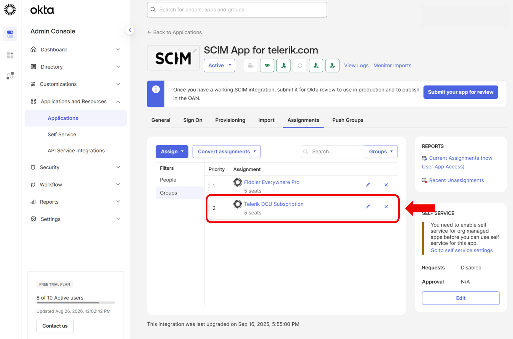 scim-idp SCIM group subscription