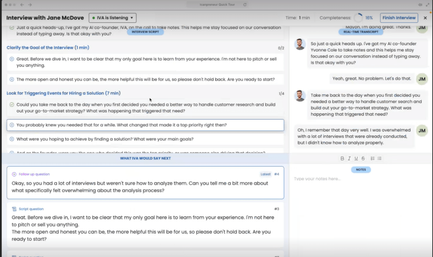 A screenshot of the Icanpreneur interface, built with KendoReact components