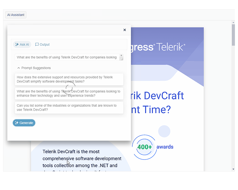 Telerik UI for ASP.NET Core Demo-SmartPDFAssistant