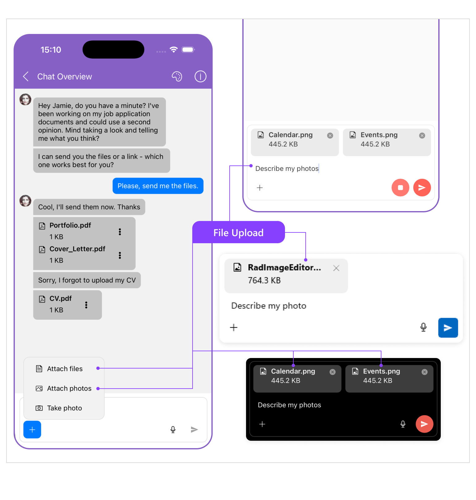 Telerik for .NET MAUI Chat Revamp File Upload