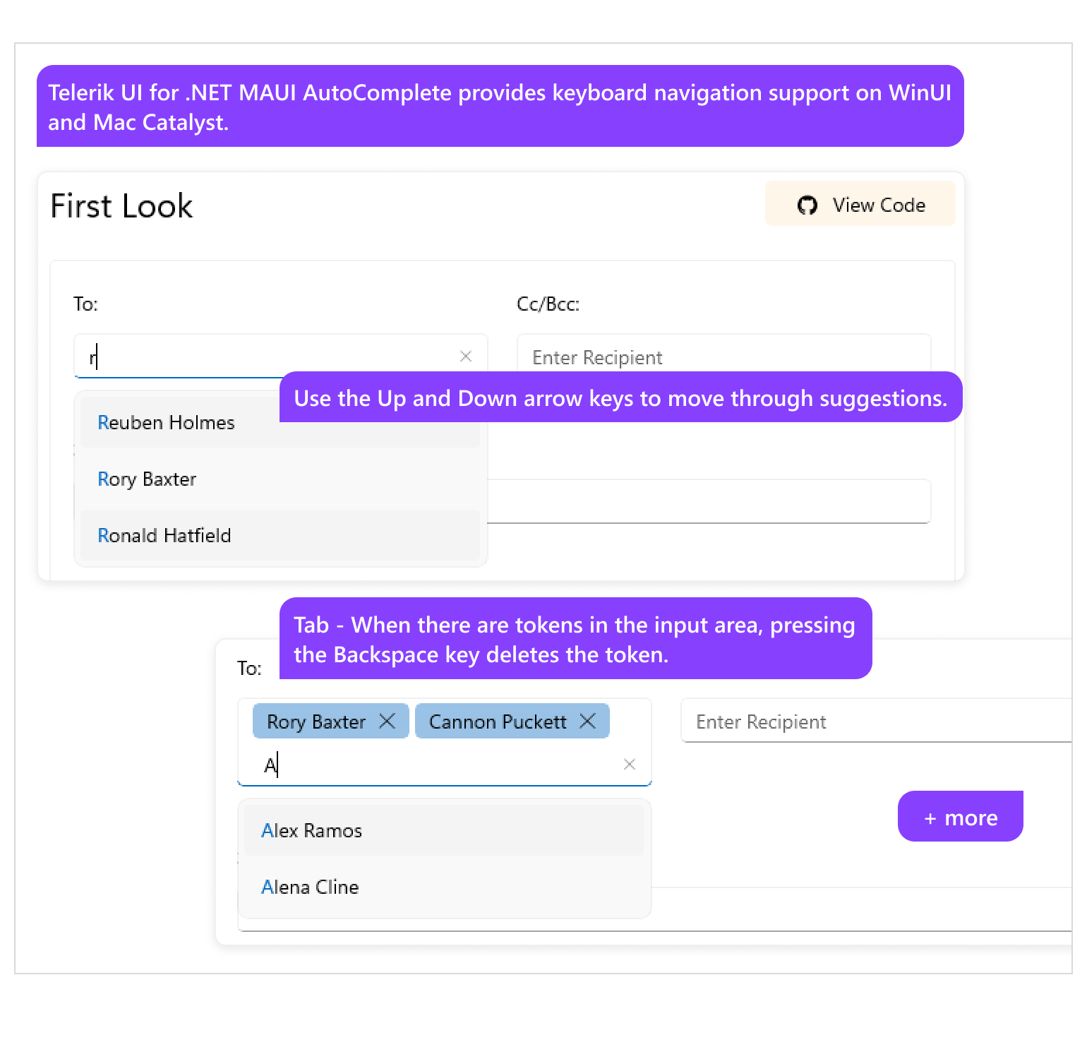 Telerik for .NET MAUI AutoComplete Keyboard Support