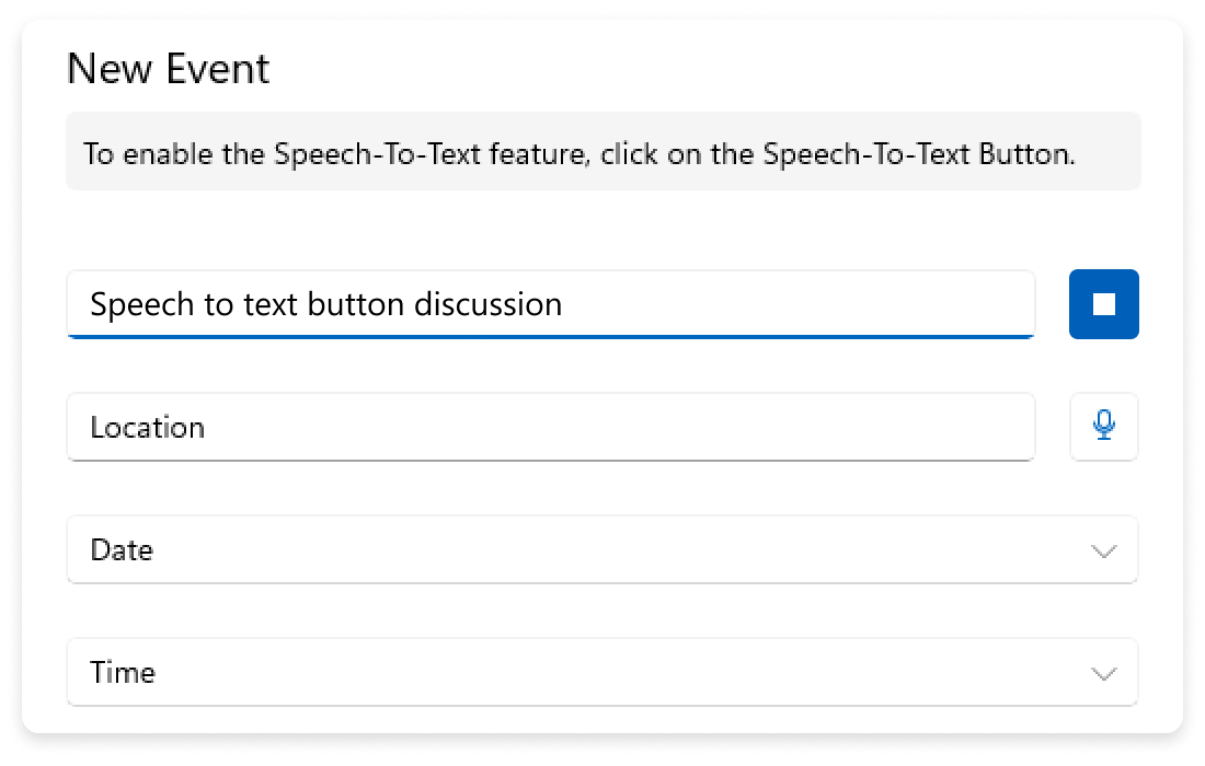 Speech to text button Telerik UI for .NET MAUI