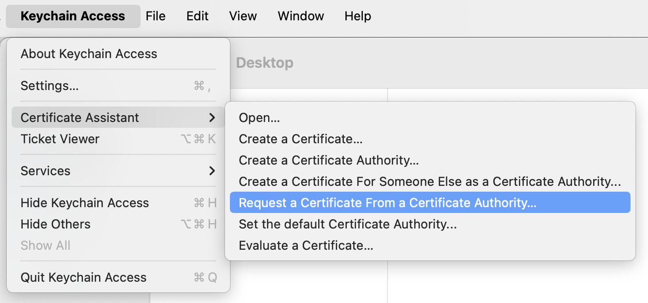 CertificateAssistant -  Request a Certificate from a Certificate Authority