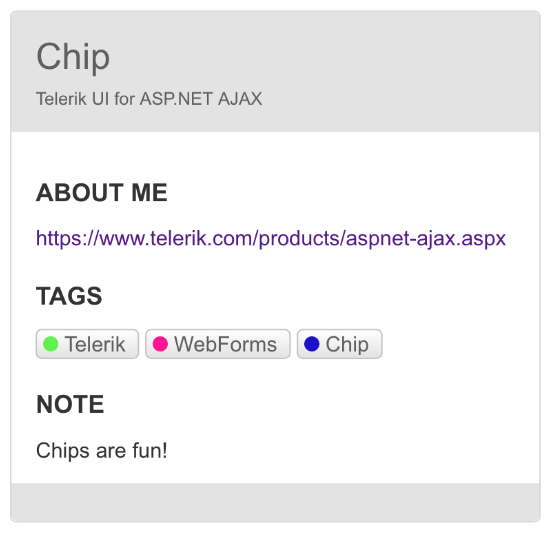 Telerik UI for ASP.NET AJAX Chip-overview