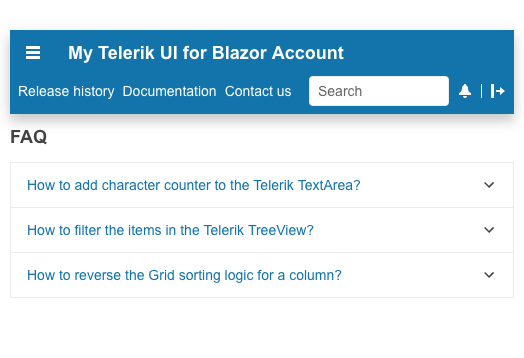 Telerik UI for Blazor AppBar-Overview