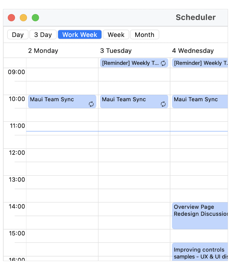 Telerik UI for NET MAUI Scheduler Overview