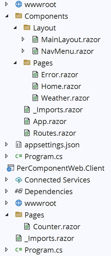 Files generated from the new Blazor project template.