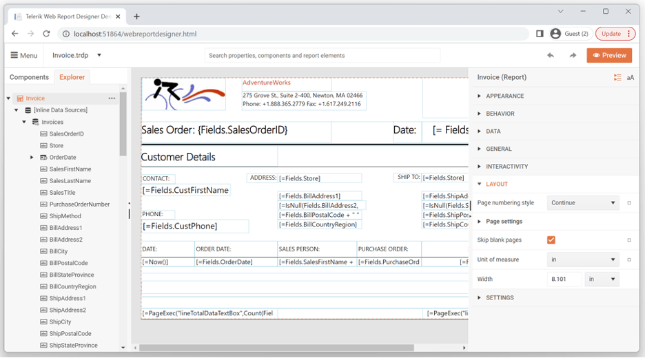 Embedded Reporting: Web Report Designer