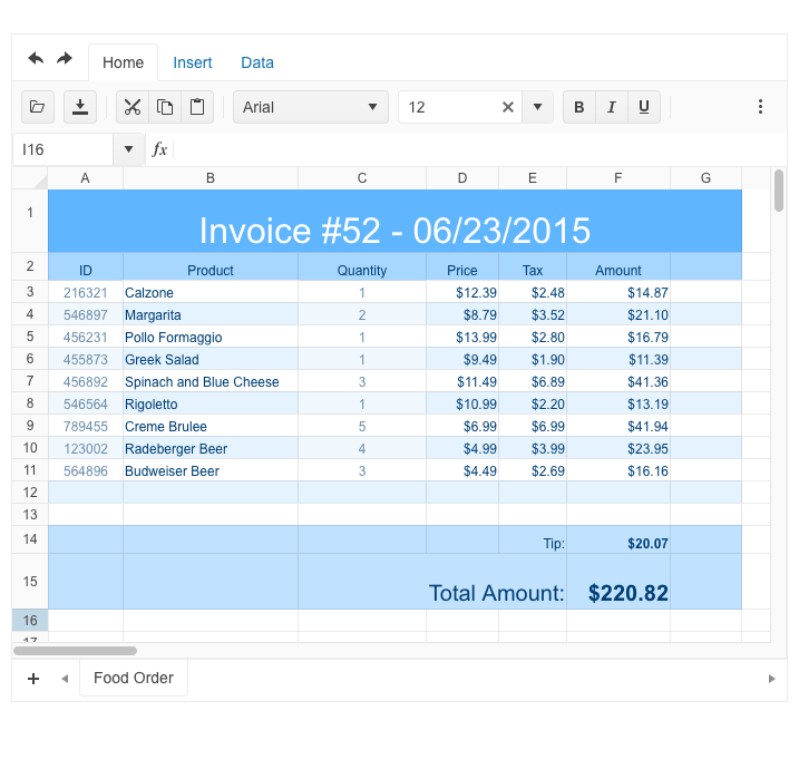 SpreadSheet Disabled Cells