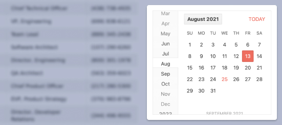 Telerik UI for ASP.NET Core Calendar - Header