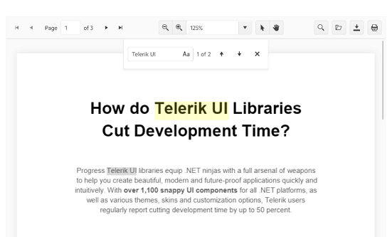Telerik UI for ASP.NET Core PDFViewer - Header