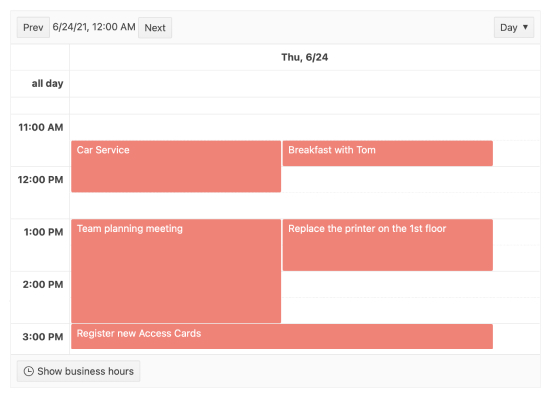 Telerik UI for ASP.NET Core Scheduler - Header