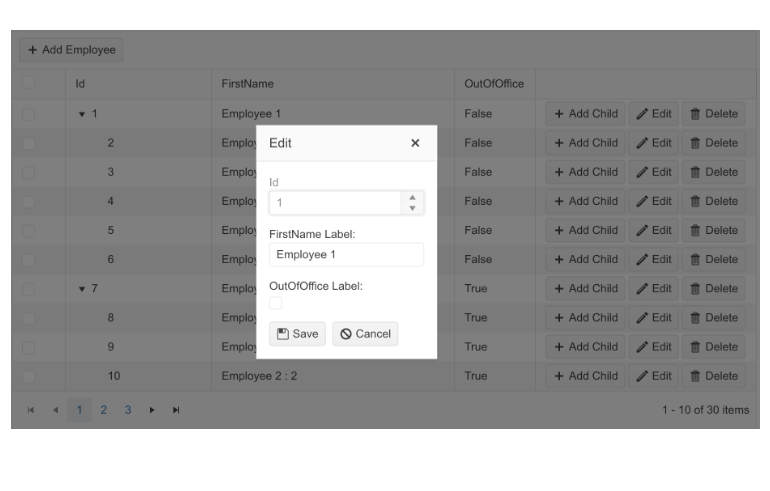 Telerik UI for Blazor DataGrid - Popup edit form