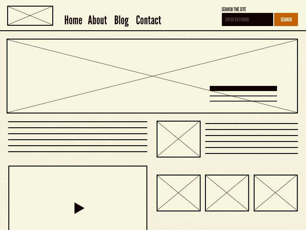 An example of a page template from Brad Frost's Atomic Design 
