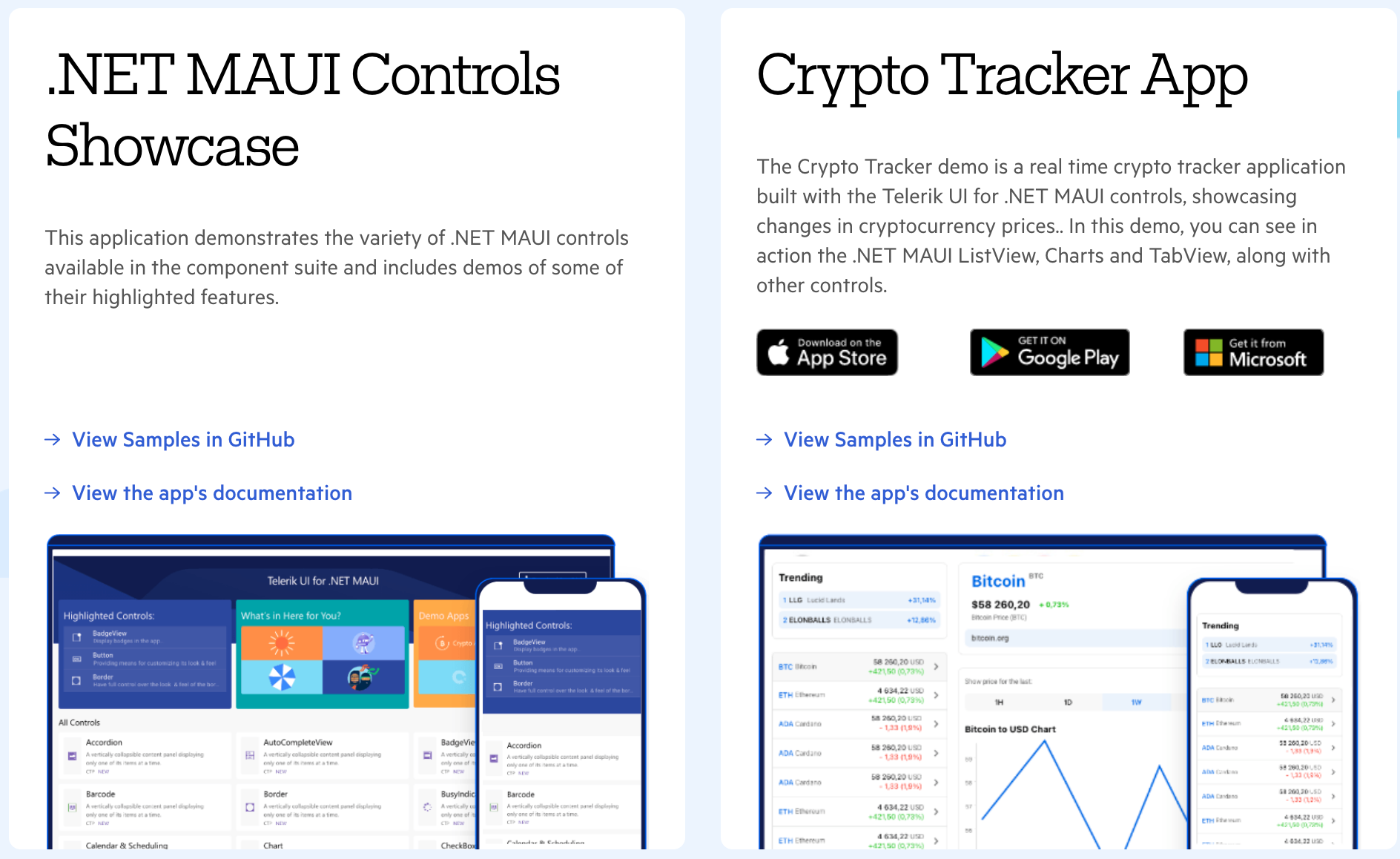 Controls Showcase and Crypto Tracker Apps