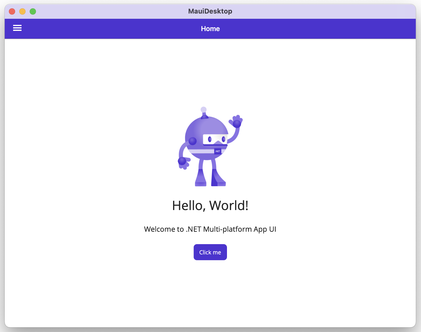 Default .NET MAUI app