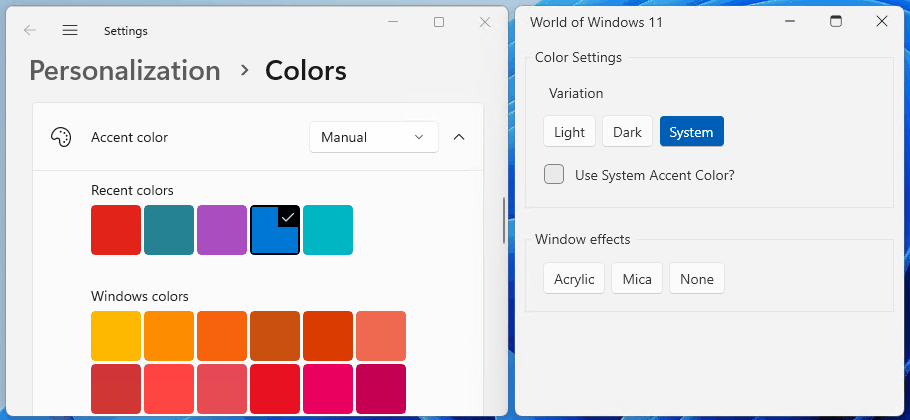 Windows 11 theme - System accent color