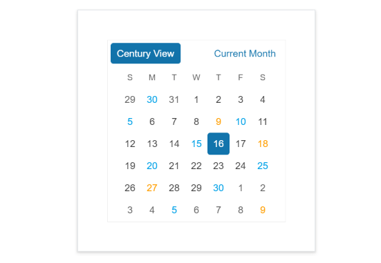 Telerik Blazor Calendar Header Template