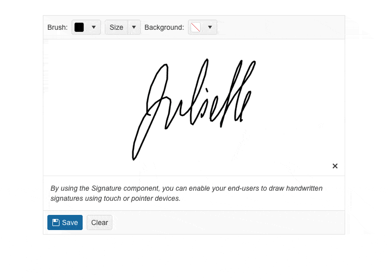 ASP.NET Core Signature UI Component