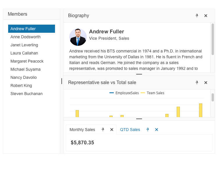 Telerik UI for ASP.NET MVC DockManager-Overview