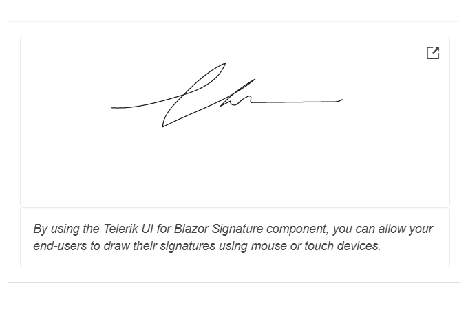 Telerik UI for Blazor Signature Component Overview