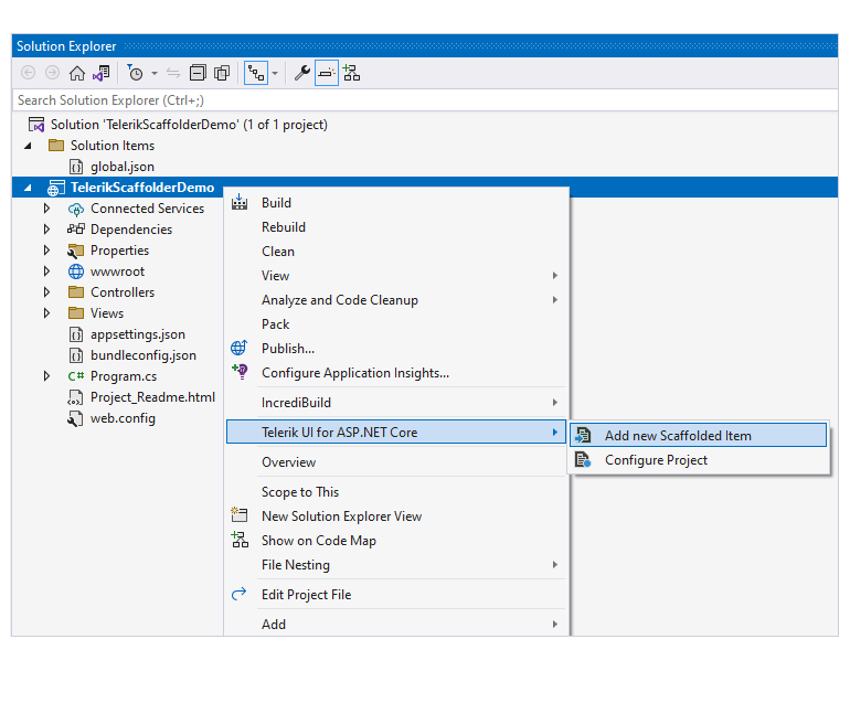 UI for ASP.NET Core Scaffolding