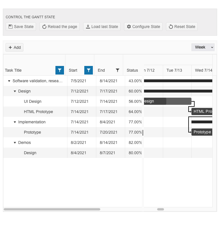 为Blazor Gantt-State Management的UI