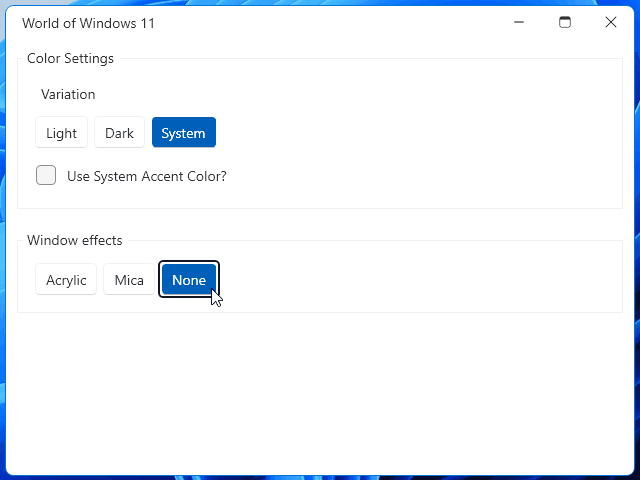 Windows 11 theme - Window effects (Acrylic, Mica)